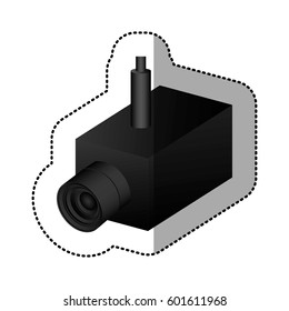 black video camera interior icon, vector illustration design