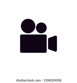 Black video camera with White background 