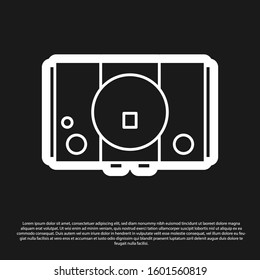 Black Video game console icon isolated on black background.  Vector Illustration