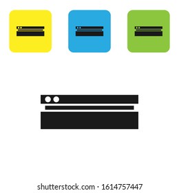 Black Video game console icon isolated on white background. Set icons colorful square buttons. Vector Illustration