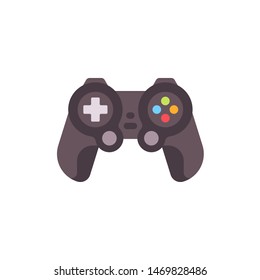 Black video game controller flat icon