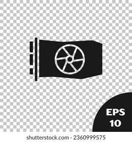 Black Video graphic card icon isolated on transparent background.  Vector Illustration