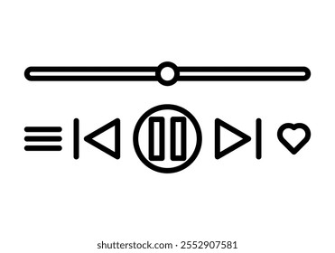 Ícone preto do reprodutor de vídeo com controles