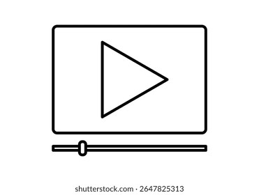 Black video player icon on white background