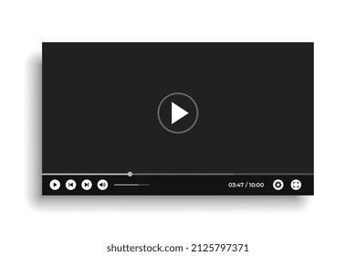 diseño de simulación de plantilla de reproductor de vídeo negro