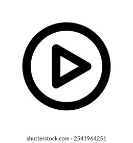 Black video player vector flat icon, for websites and graphic resources.