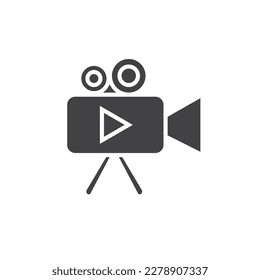 black video record icon vector element design template web