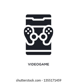 black videogame isolated vector icon. simple element illustration from mobile app concept vector icons. videogame editable logo symbol design on white background. can be use for web and mobile
