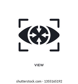 black view isolated vector icon. simple element illustration from big data concept vector icons. view editable black logo symbol design on white background. can be use for web and mobile