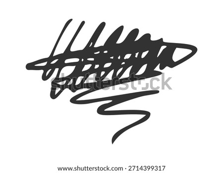 Black vigorous scribbles hand drawn