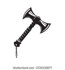  modelo de design de elemento de vetor de ícone do viking ax preto