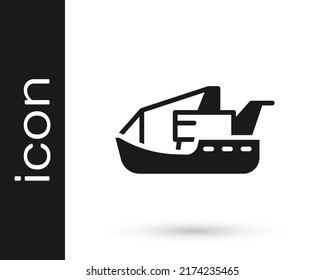 Black Viking head icon isolated on white background.  Vector