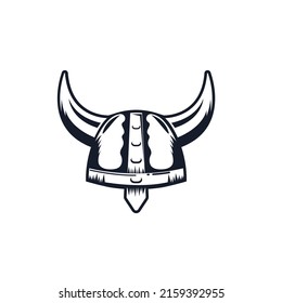 Black Viking Helmet Vector Element  Concept Design Template Web