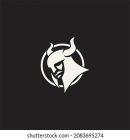black viking simple logo. vector illustration for business logo or icon