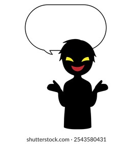 Black villain image and speech bubble material