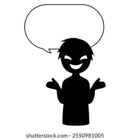 Black villain image and speech bubble material