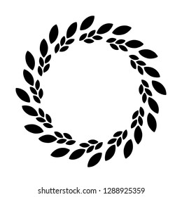 black Vintage abstract trees circle pattern frame on white background, border circle pattern frame, engraving, ornament vector illustration
