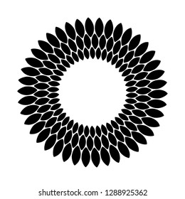 black Vintage abstract trees circle pattern frame on white background, border circle pattern frame, engraving, ornament vector illustration