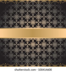black vintage background with gold elements