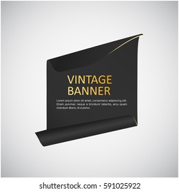 Black Vintage Banner with Sample Text