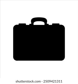 Black vintage briefcase silhouette vector illustration design on white background.