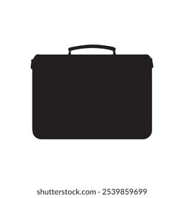 Schwarze Vintage-Aktentasche Silhouette Vektor. Aktenkoffer-Symbol