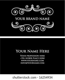 Black vintage business card