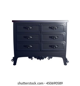 Black vintage chest - vector illustration