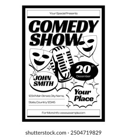 Black Vintage Comedy Show Flyer