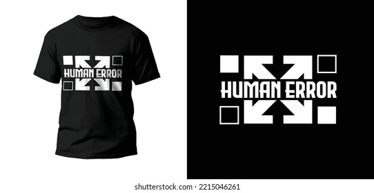 Black vintage cool streetwear t-shirt Human Error