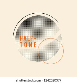 Black vintage halftone badge on beige background vector