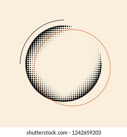 Black vintage halftone badge on beige background vector