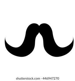 black vintage man moustache over isolated background, vintage fashion concept, vector illustration 