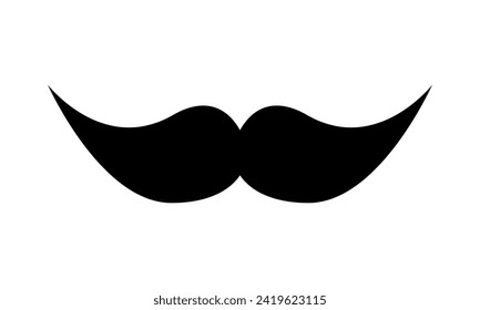 Black vintage moustache man icon flat vector icon