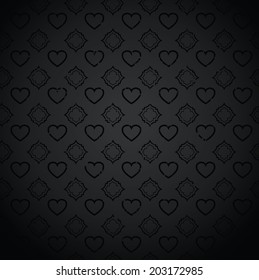 Black Vintage Poker Heart Distressed Background 