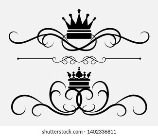 Black vintage retro design elements. Vector elegant invitation template. Decorative element. Vector image
