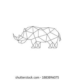 Black vintage rhino badge icon. Vector illustration eps 10