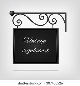 Black vintage signboard. Vector illustration, EPS10.