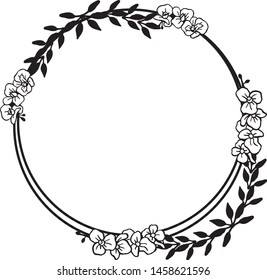 Black vintage square elegant frames with floral ornament, various of cards. Vector