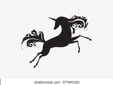 Black vintage unicorn