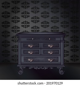 black vintage vector chest 