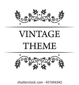 black vintage vignette frames set on white background