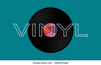 vinilo negro con una imagen abstracta en el medio