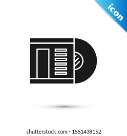 Black Vinyl disk icon isolated on white background.  Vector Illustration