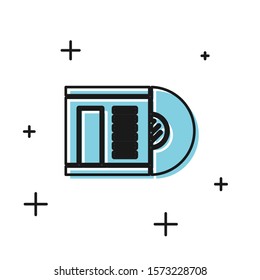 Black Vinyl disk icon isolated on white background.  Vector Illustration