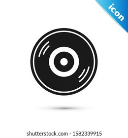 Black Vinyl disk icon isolated on white background.  Vector Illustration