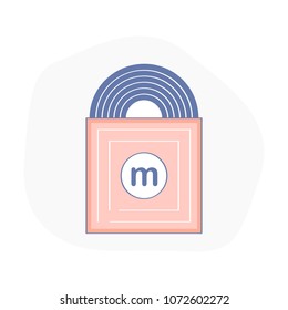 Black vinyl gramophone record, music vintage plate. Play audio, album icon concept. Flat outline vector illustration.
