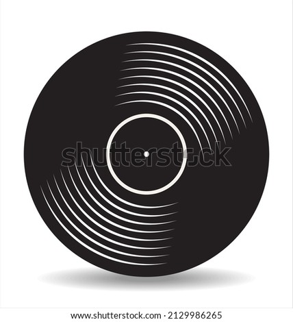 Black vinyl record disc flat concept background