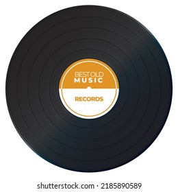 
Black vinyl record framed with orange and white label with written words