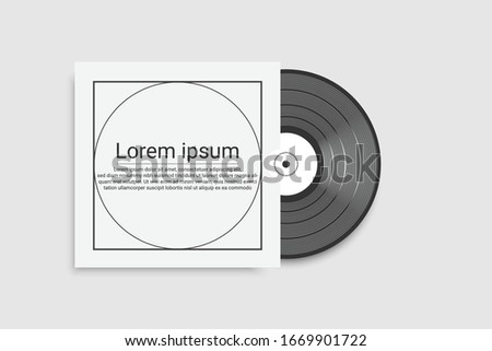 black vinyl record in a paper case.